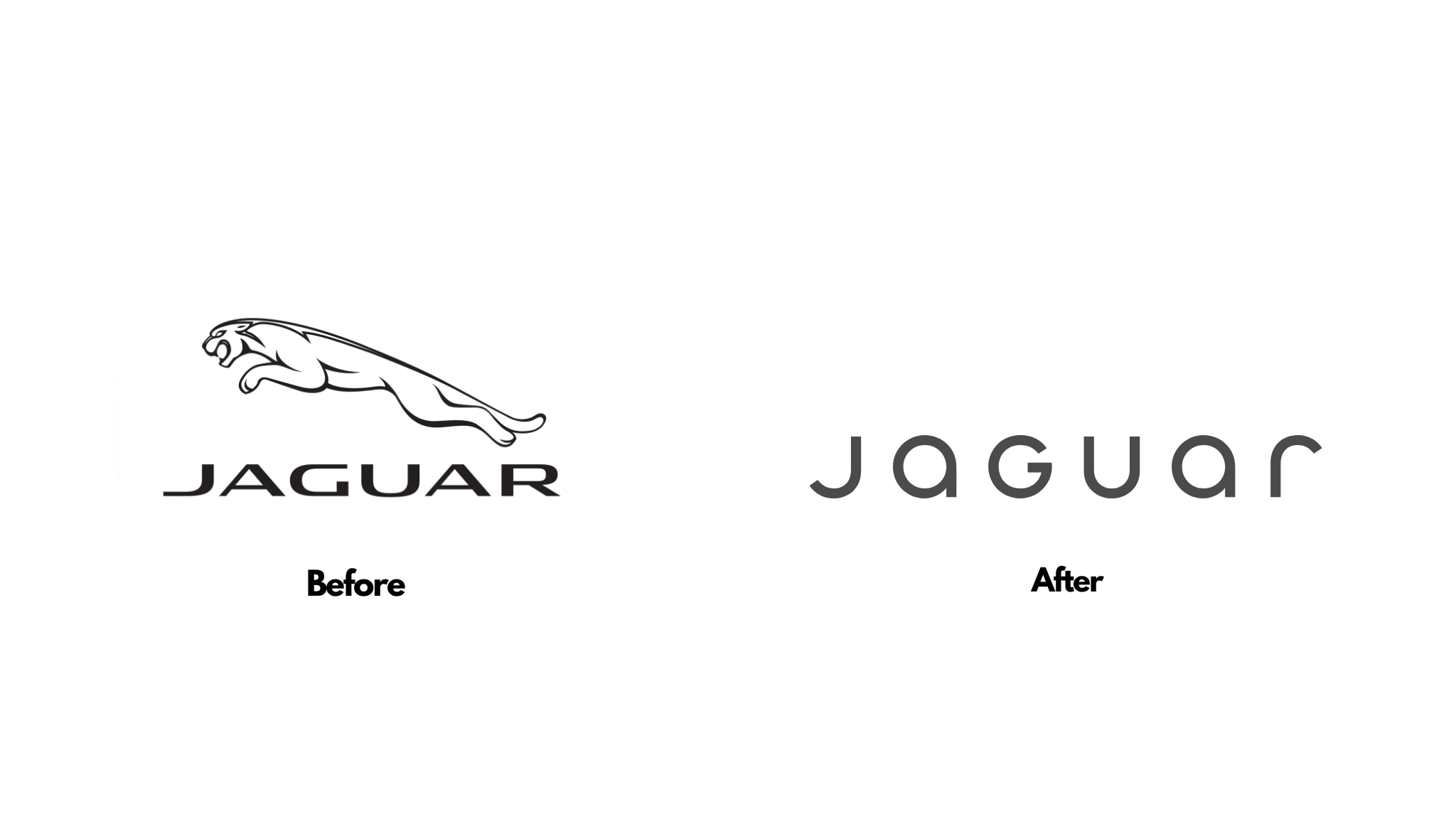 Jaguar Rebrand Before and After