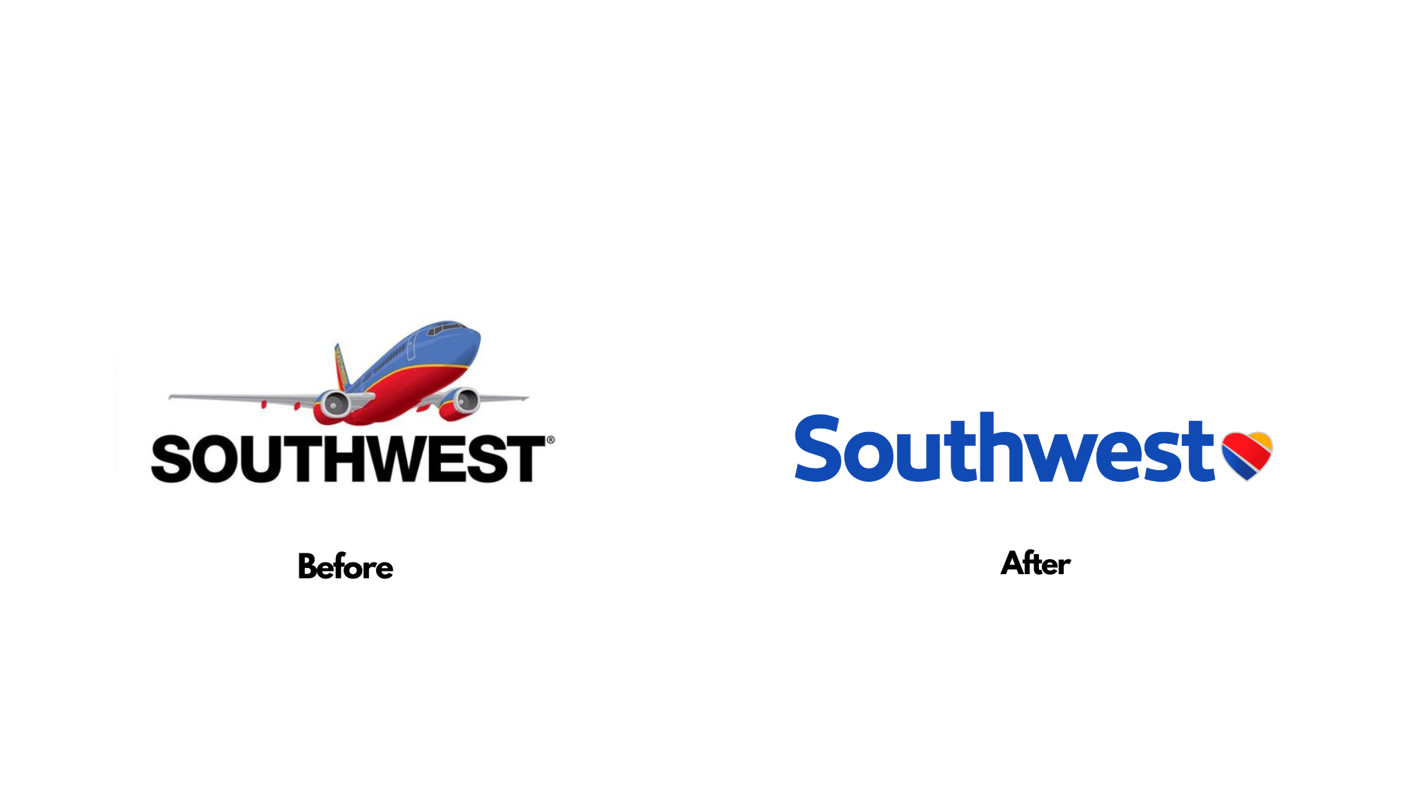 Southwest Brand Refresh Before and After