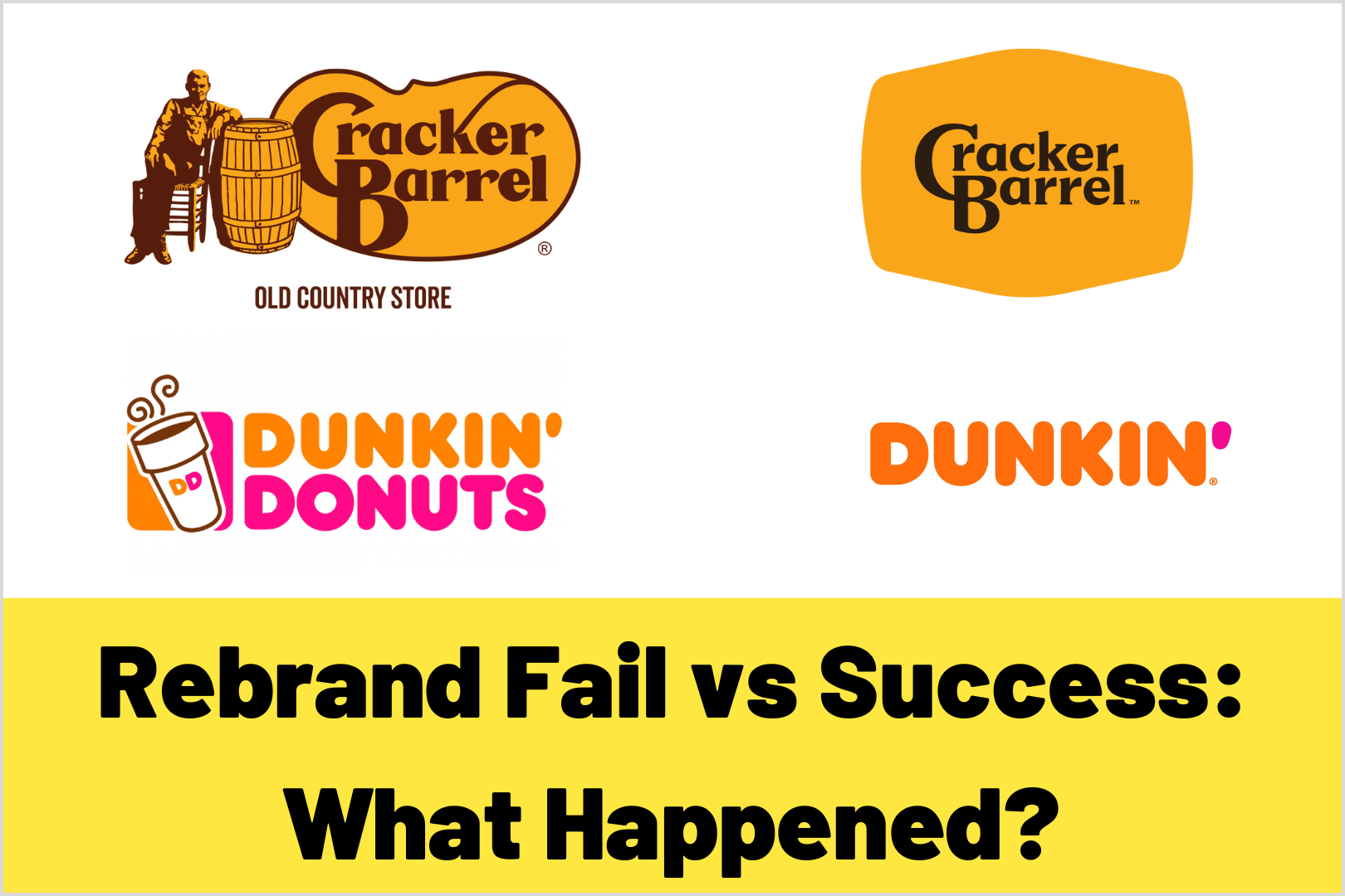 Rebrand fail vs success - Cracker Barrel and Dunkin