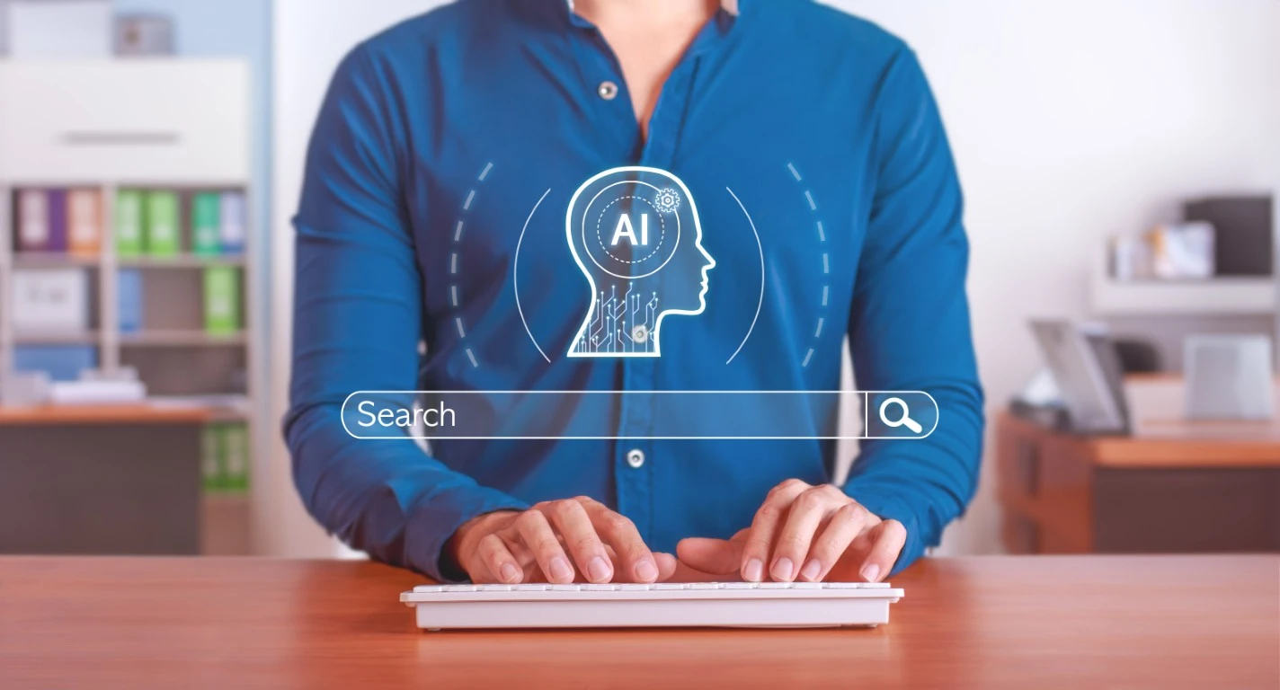 A Los Angeles customer searches for a local business using an AI platform.